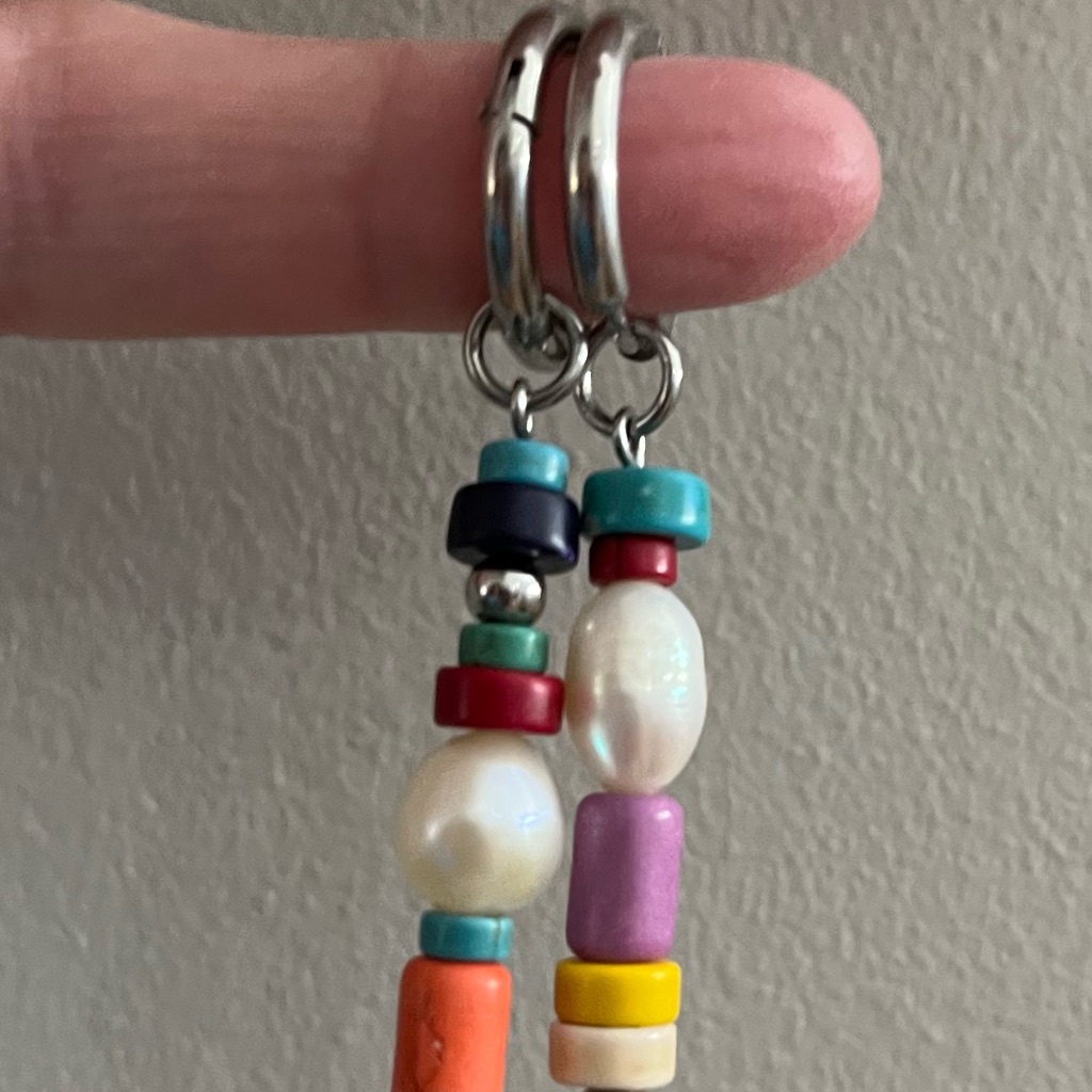Handmade Multicolor Beaded Drop Earrings 15$